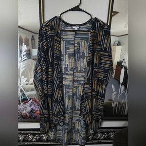 LuLaRoe Black and Gold Striped Cardigan